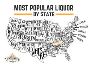 Most Popular Liquor by State Infographic.